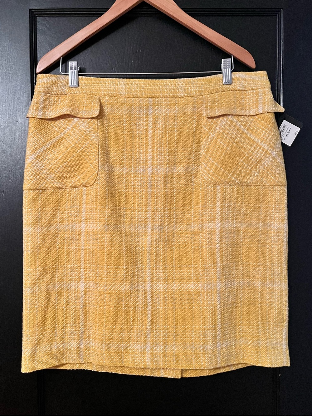 Halogen Nordstrom Yellow Tweed Short Skirt Lined Office Preppy Sz 16 NWT